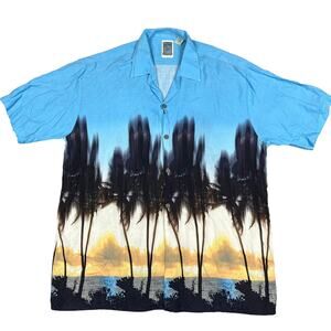 VTG 90s Ocean Current Original Shirt Mens XL Tropical Silhouette Beach Miami Y2K